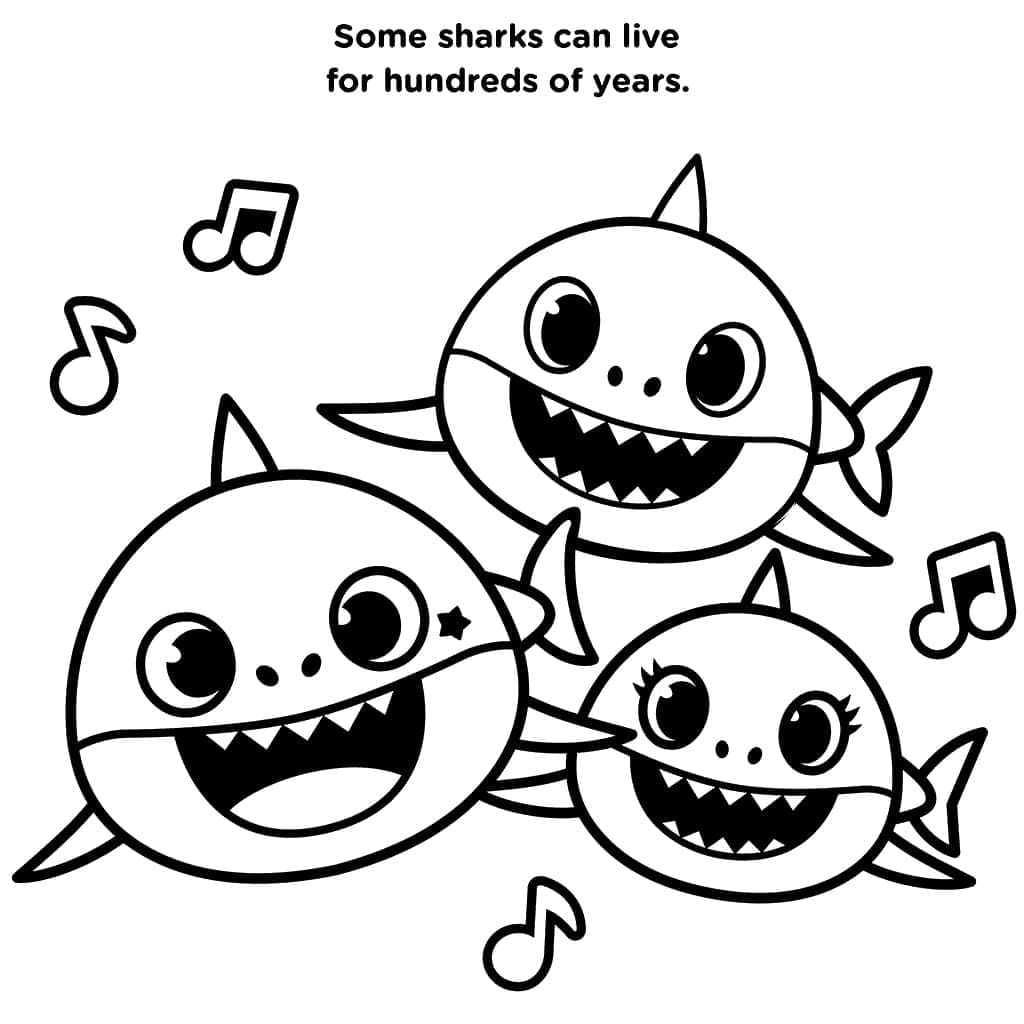 Píseň Baby Shark omalovánka