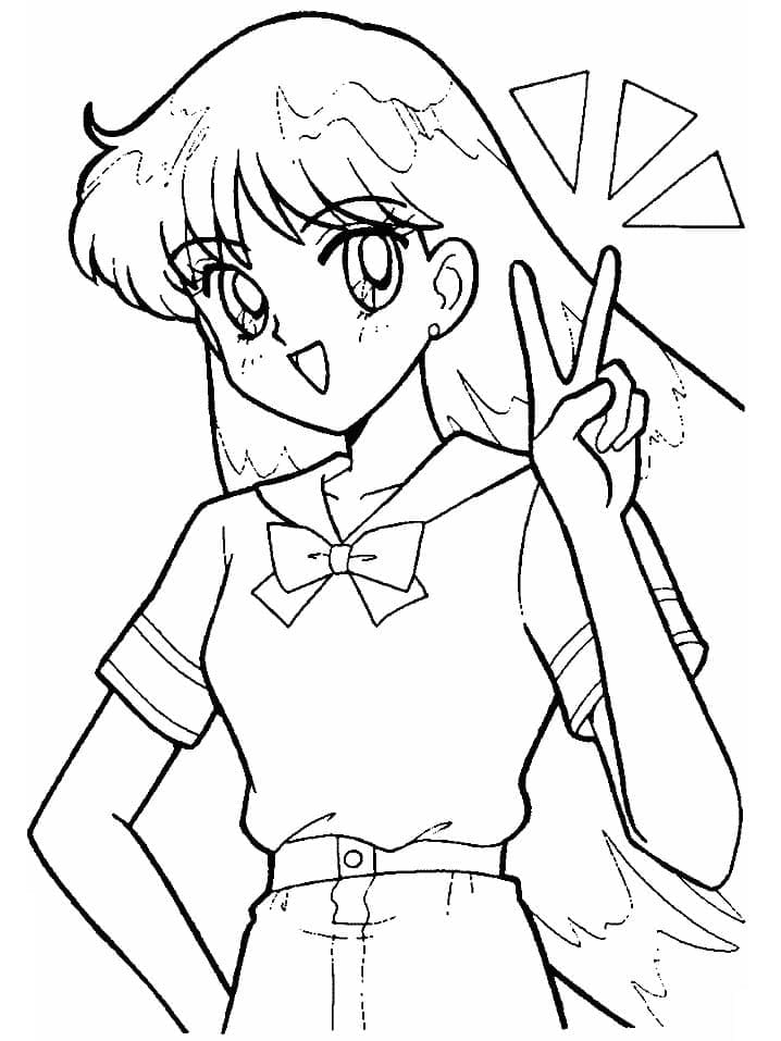 Rei Hino z Sailor Moon omalovánka