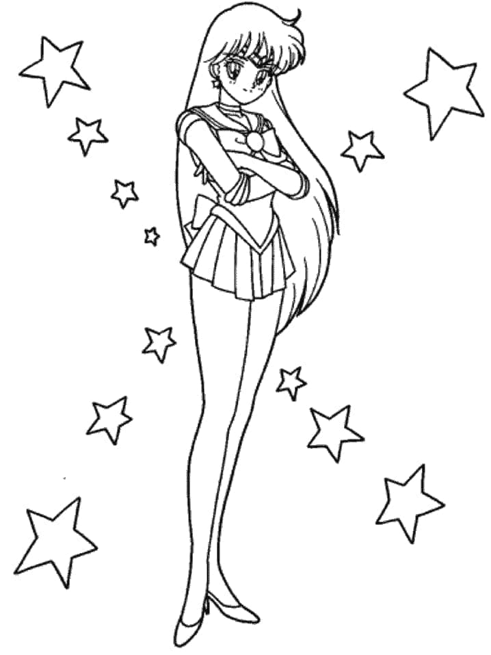 Rei Hino z anime Sailor Moon omalovánka
