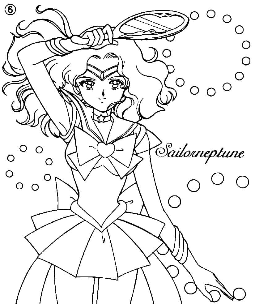 Sailor Neptun z anime Sailor Moon omalovánka