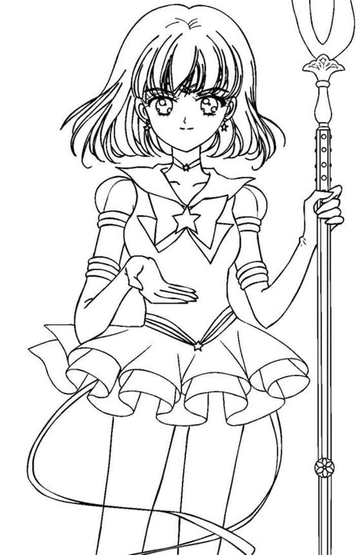 Sailor Saturn z anime Sailor Moon omalovánka