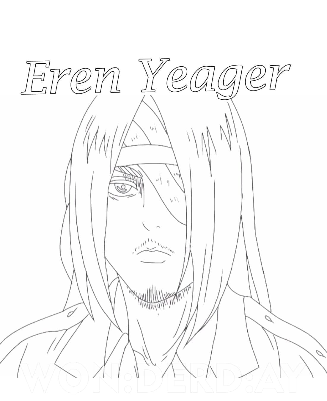 Skvělý Eren Yeager omalovánka