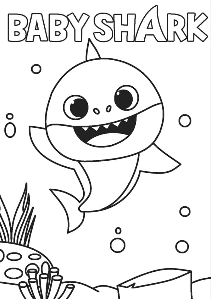 Šťastné Baby Shark omalovánka