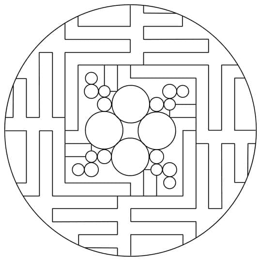 Tisknutelný design kaleidoskopu omalovánka