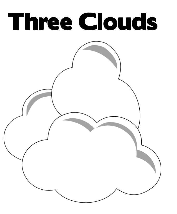 Tři mraky omalovánka