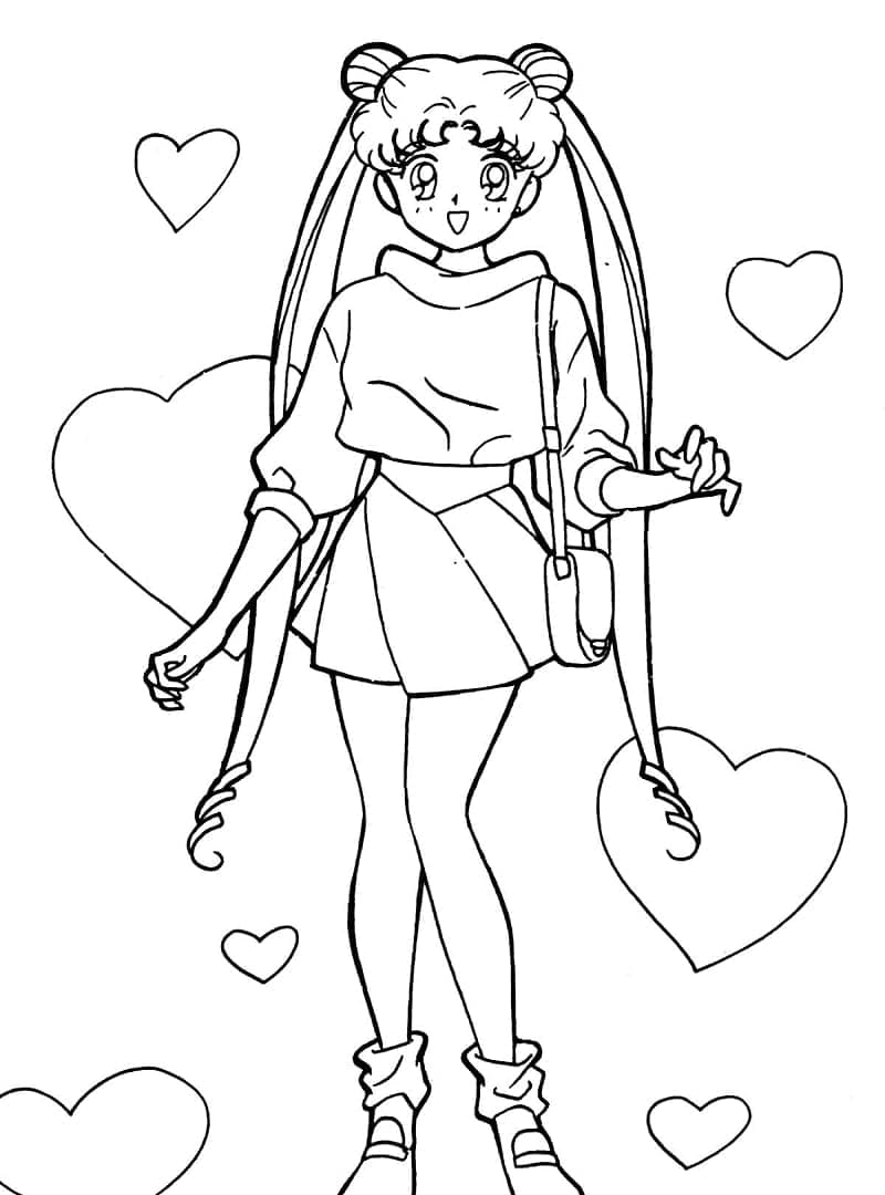Usagi Tsukino z Sailor Moon omalovánka
