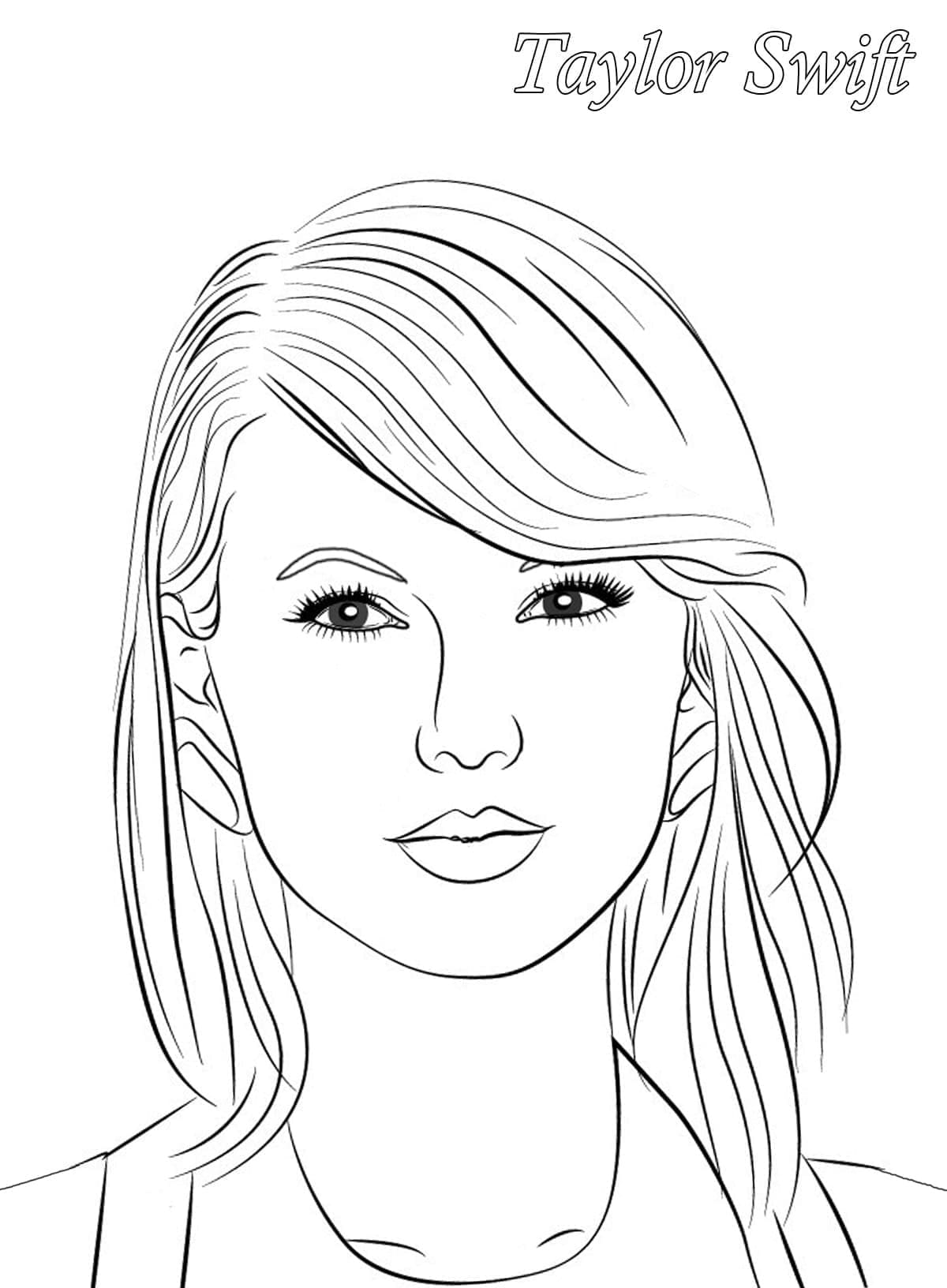 Omalovánka Volná kresba Taylor Swift