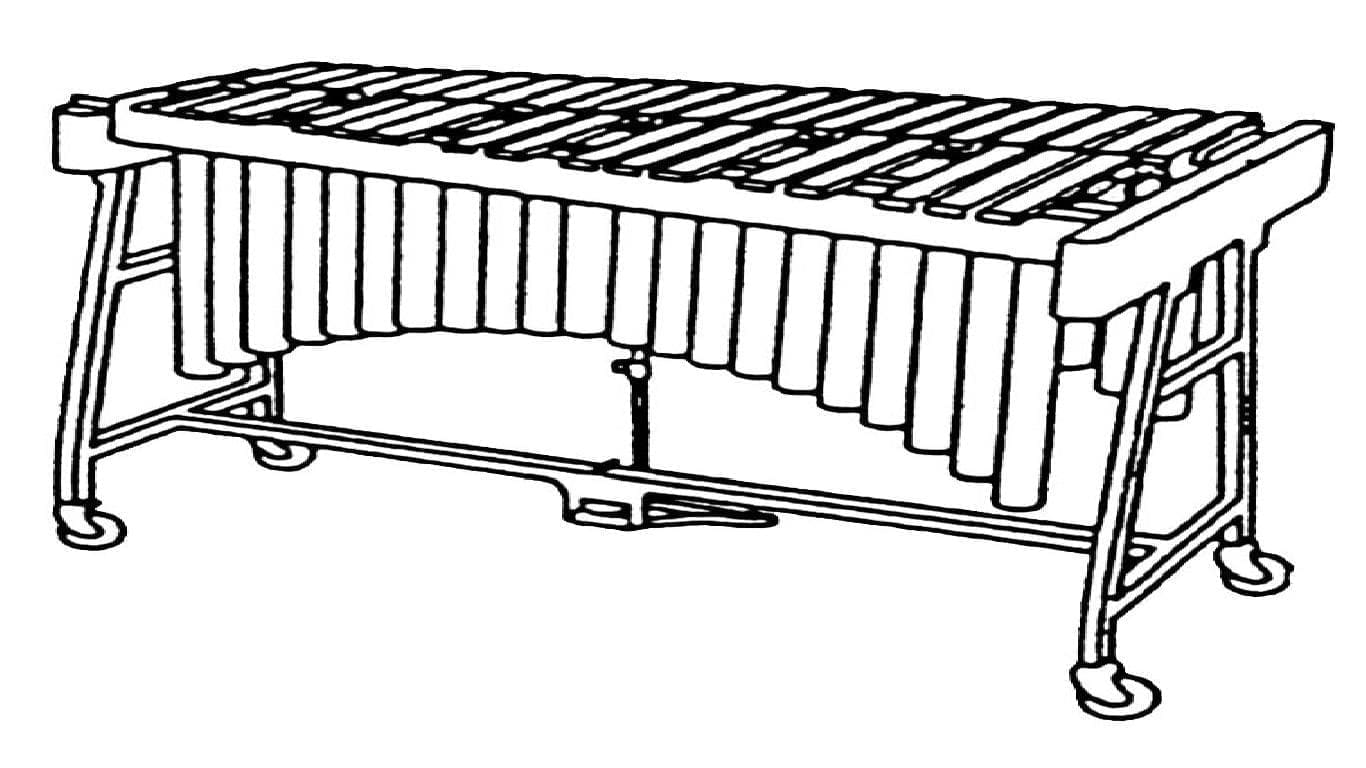 Xylofon obrysový tisk omalovánka