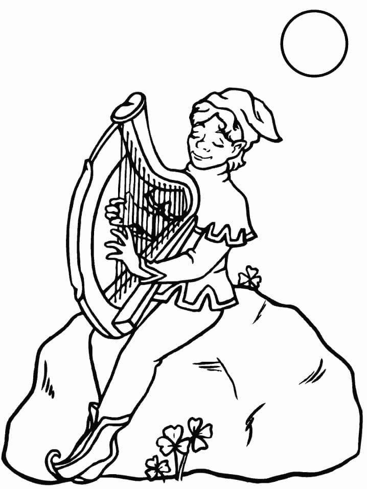 Harfa k tisku omalovánka