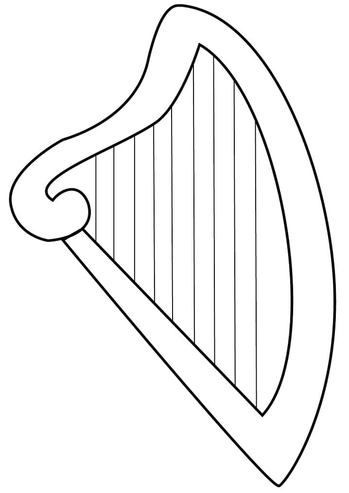 Harfa pro děti omalovánka