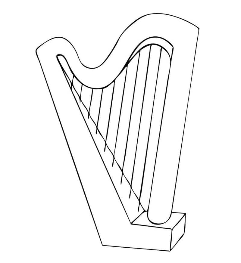 Harfa zdarma pro dítě omalovánka