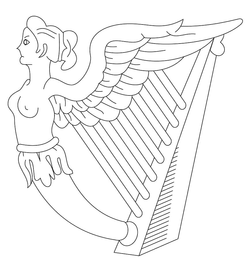 Harfa zdarma pro dospělé omalovánka