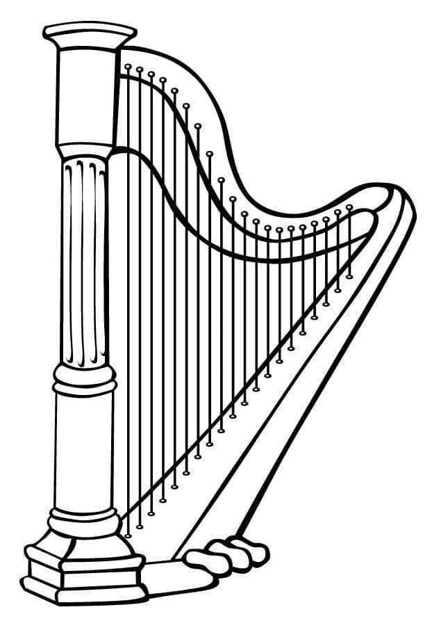 Harfa zdarma omalovánka