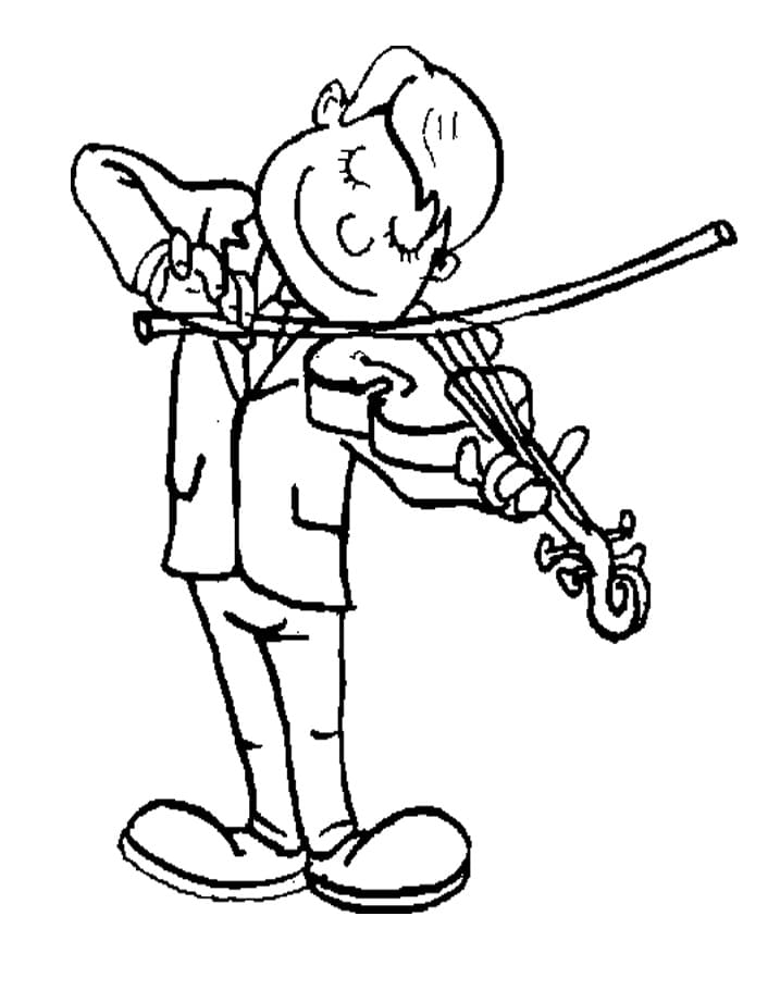 Hraje na housle omalovánka