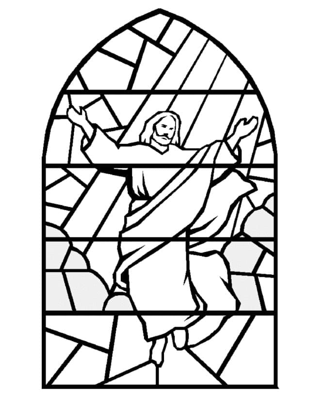 Ježíš vitráže omalovánka
