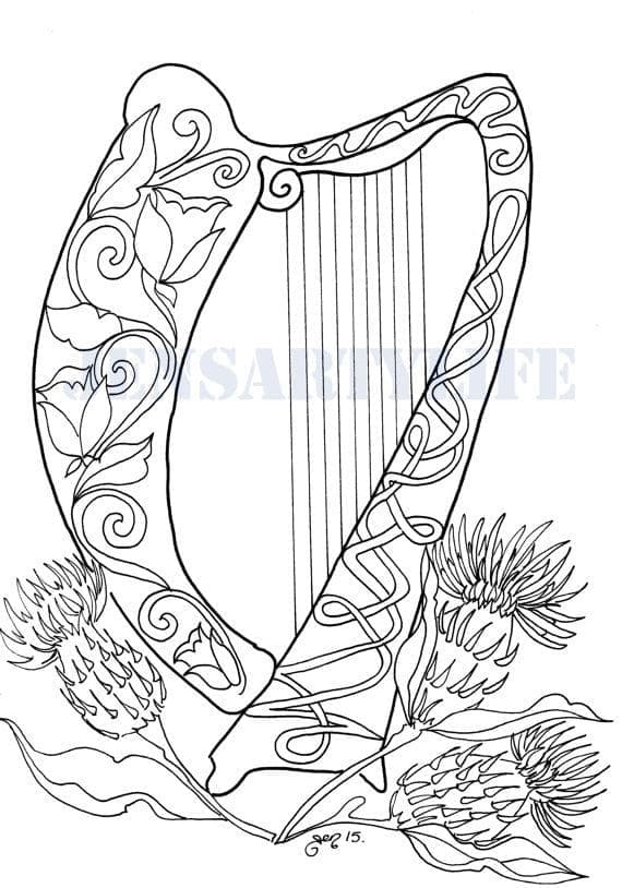 Krásná Harfa omalovánka