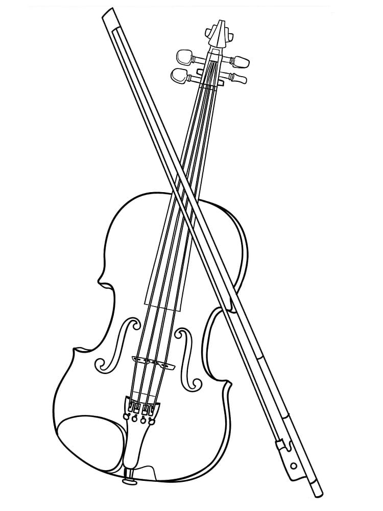 Krásné housle omalovánka