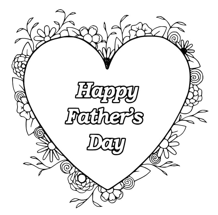 Omalovánka Krásný den otců s srdcem