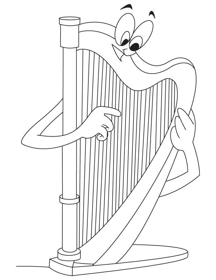 Kreslená harfa omalovánka