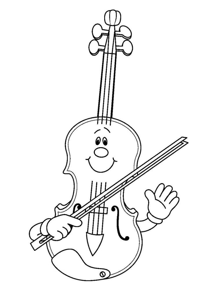 Kreslené housle omalovánka