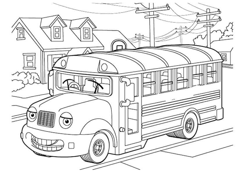 Legrační školní autobus omalovánka