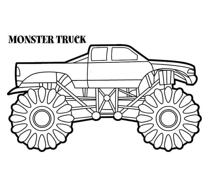 Monster Truck k tisku pro děti omalovánka