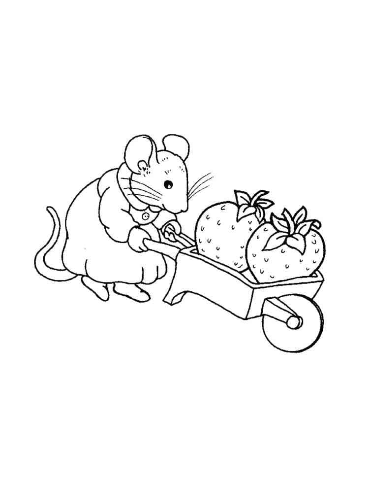 Myš a jahody omalovánka