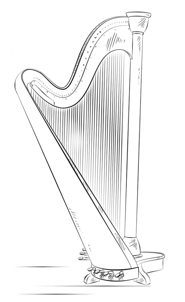 Normální harfa omalovánka