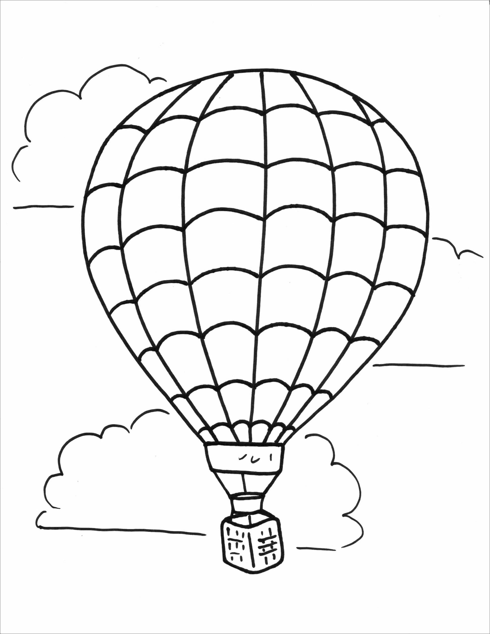Normální horkovzdušný balón omalovánka
