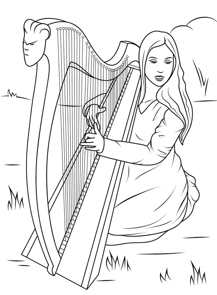 Obrázek zdarma pro harfu omalovánka