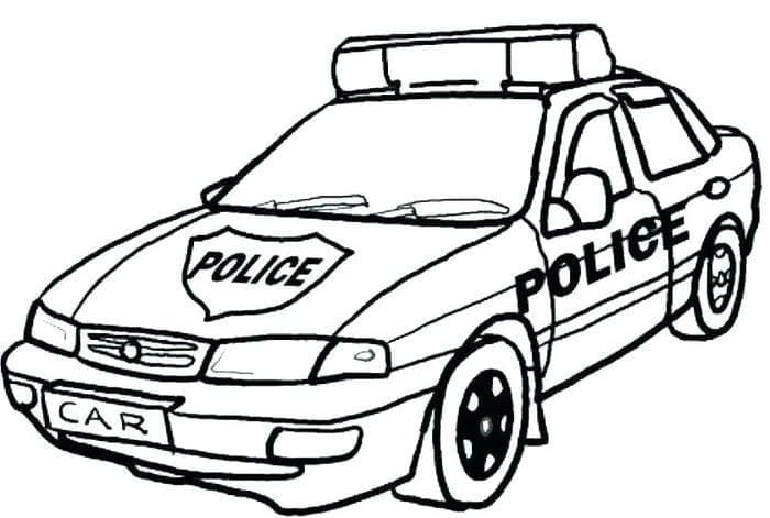 Policejní auto pro děti zdarma omalovánka