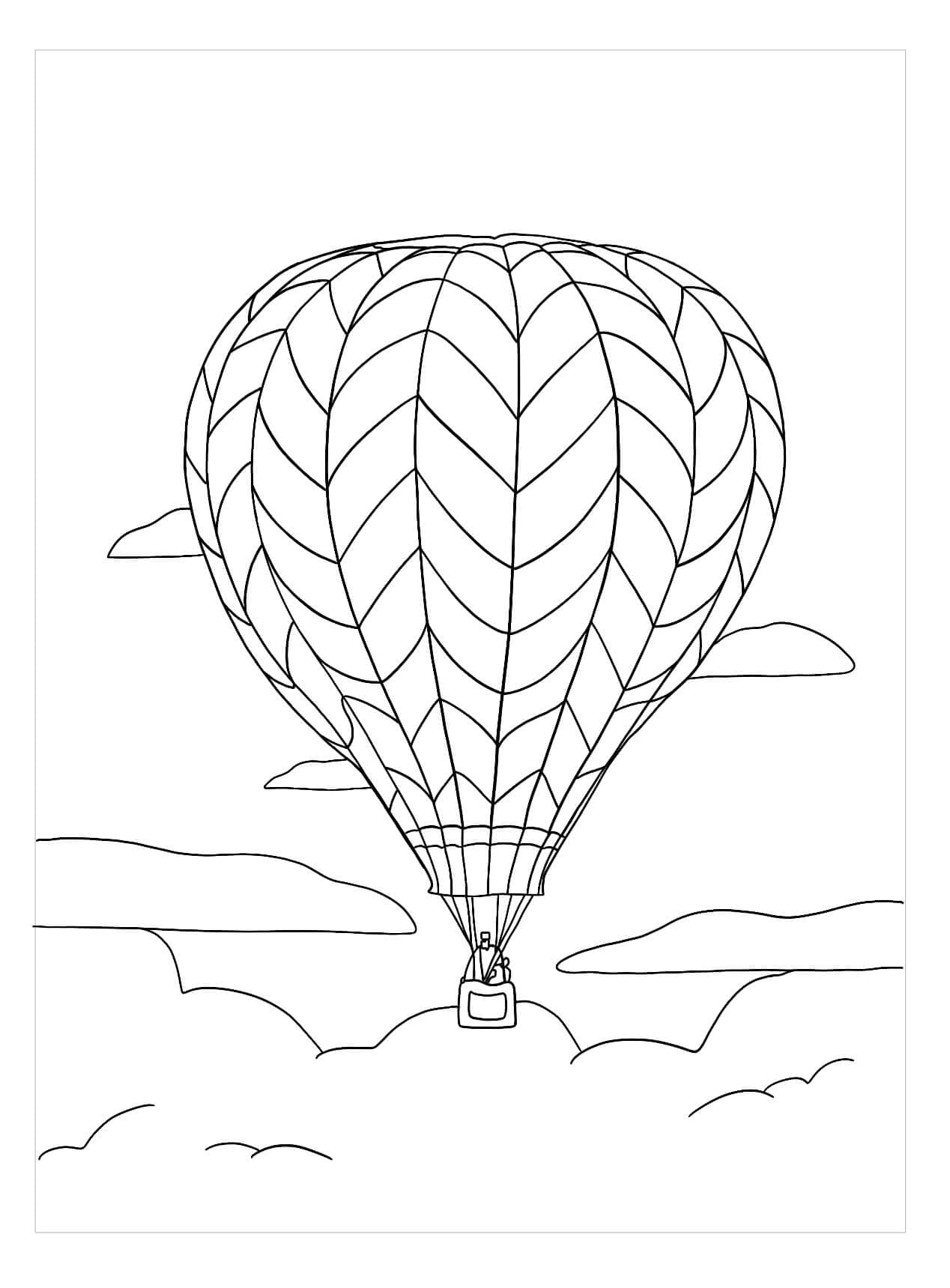 Realistický horkovzdušný balón omalovánka
