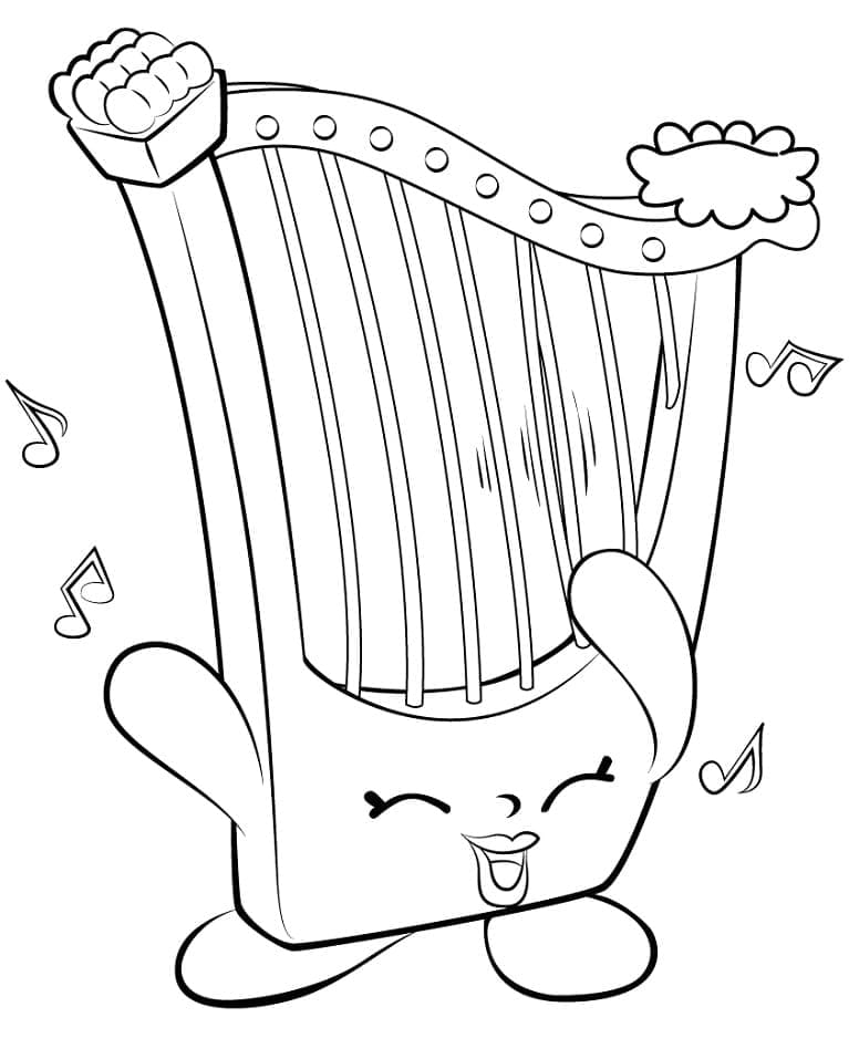 Roztomilá harfa omalovánka