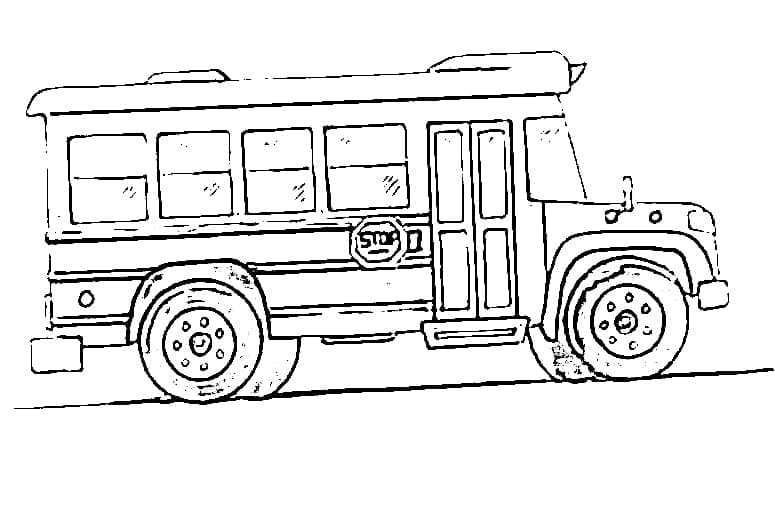 Školní autobus kreslení omalovánka