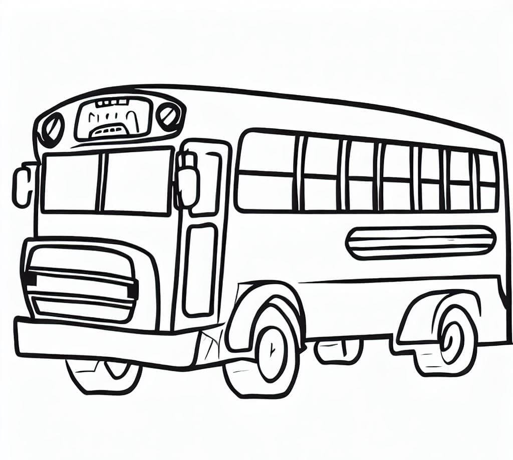 Školní autobus pro tisk omalovánka