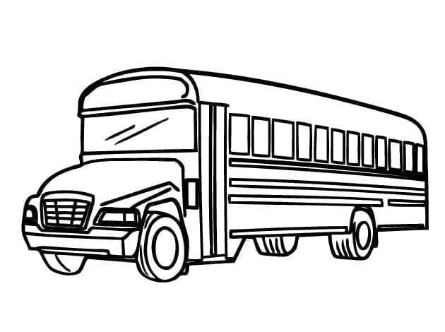 Školní autobus snadné kreslení omalovánka