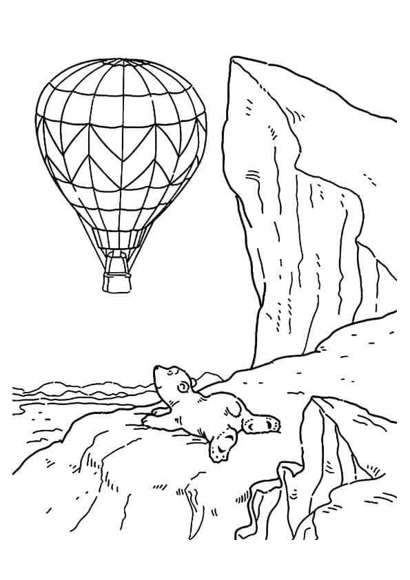 Sledování polárního horkovzdušného balónu omalovánka
