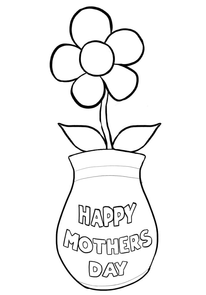 Šťastný den matek květina omalovánka