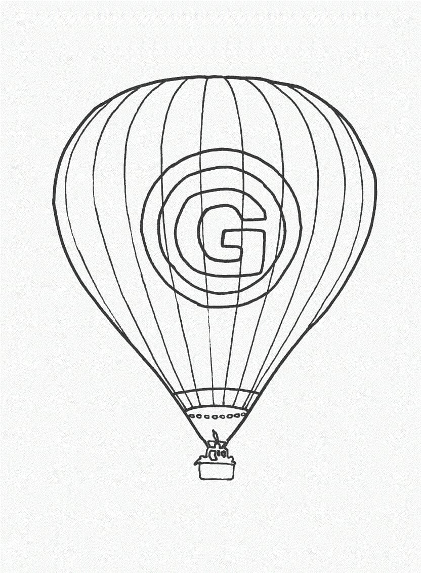 Symbol horkovzdušného balónu G omalovánka