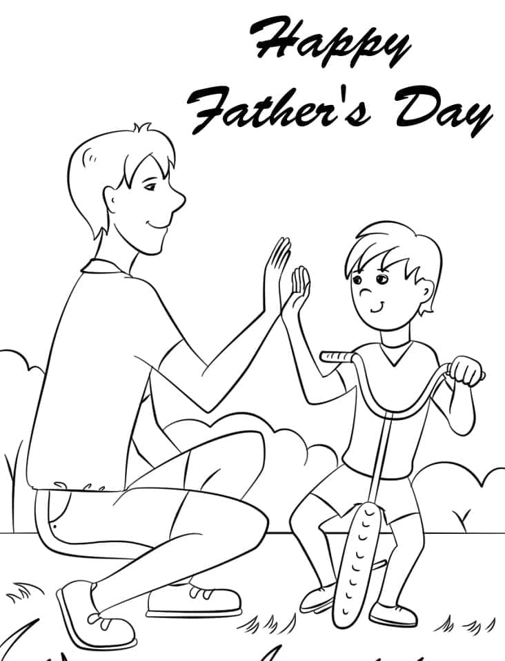 Omalovánka Táta a syn na den otců