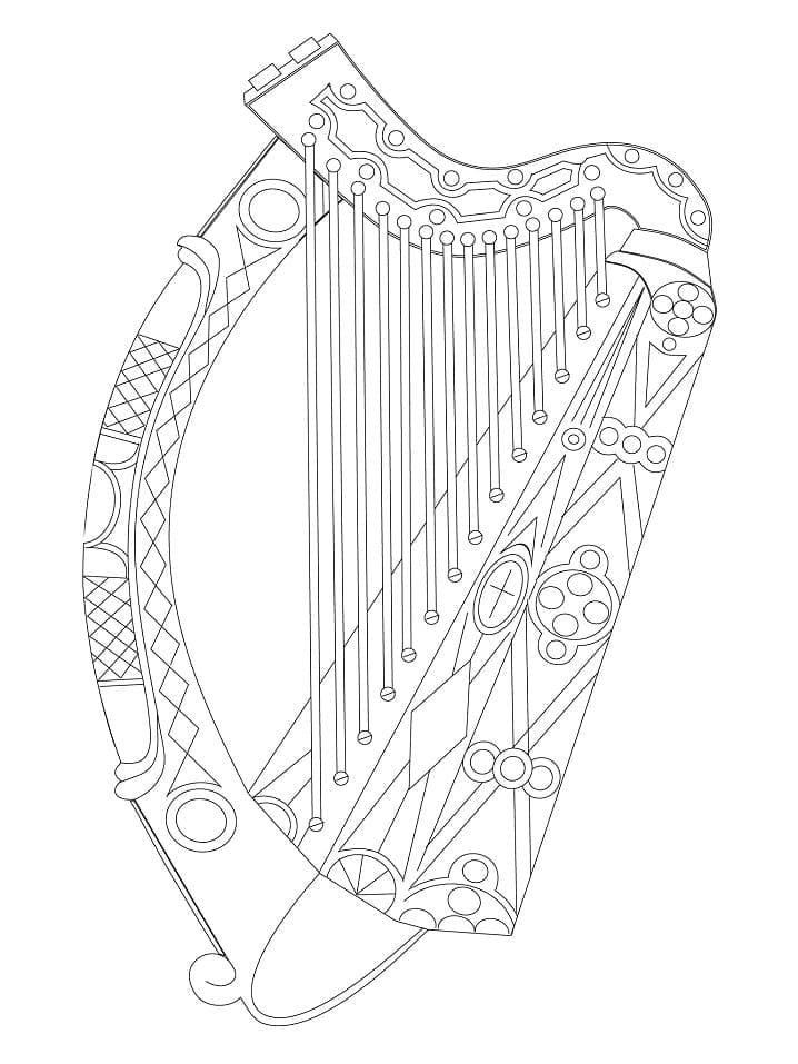 Úžasná harfa omalovánka