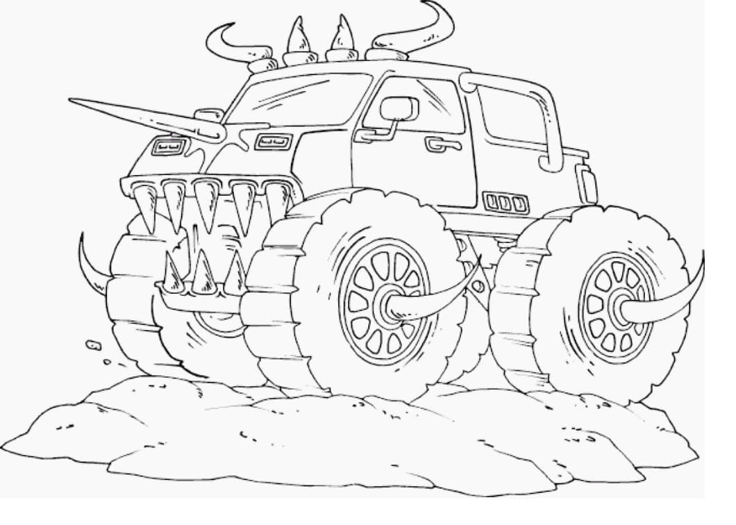 Úžasný monster truck zdarma omalovánka