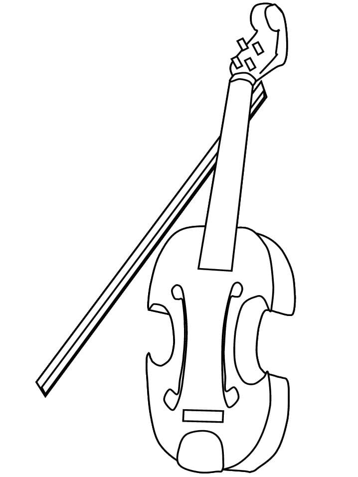 Velmi jednoduché housle omalovánka