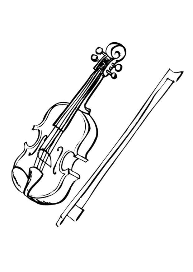 Volná kresba housle omalovánka