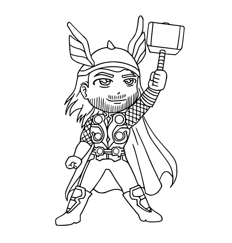 Chibi obrázek Thor omalovánka