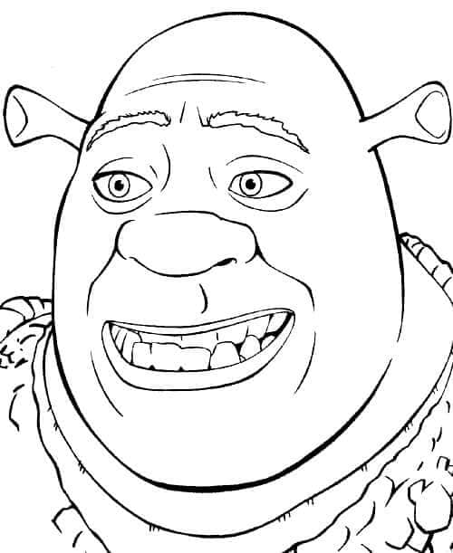 Hlava Shrek omalovánka