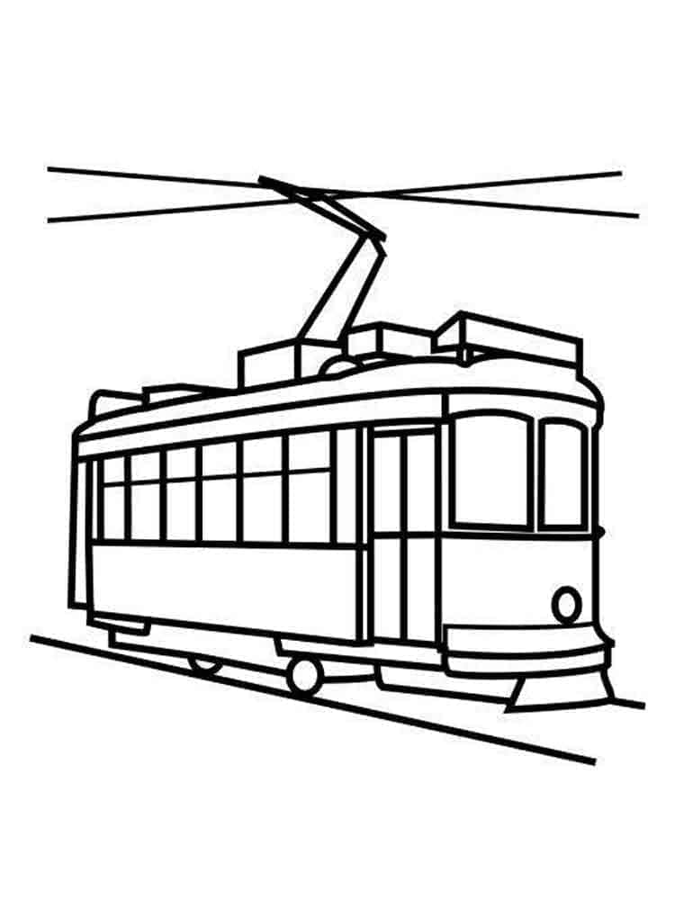 Jednoduchá tramvaj omalovánka