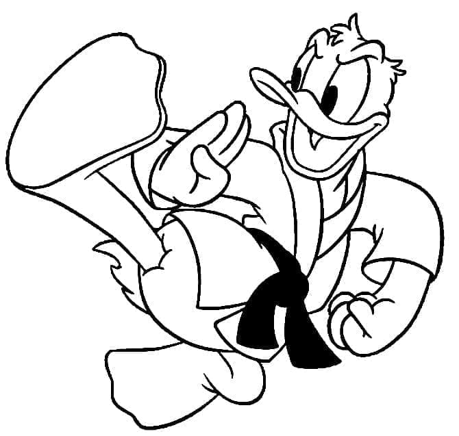 Karate Donald omalovánka
