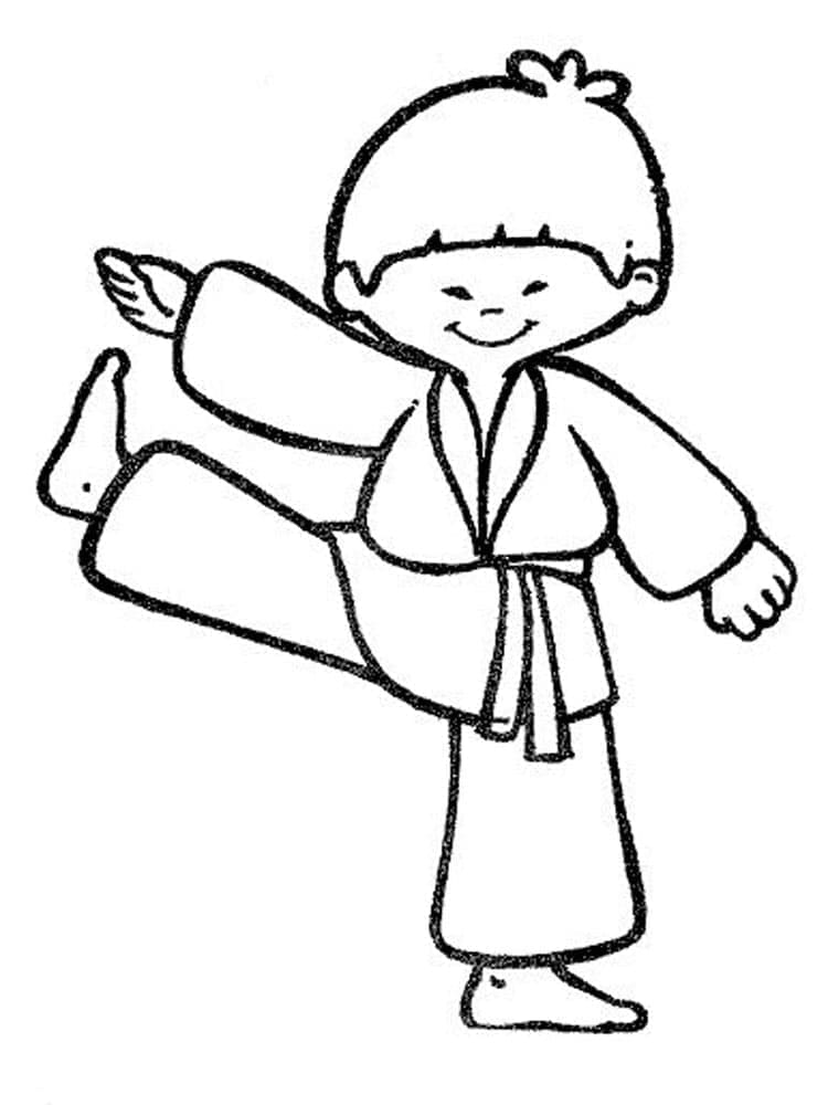 Omalovánka Karate chlapec pro tisk