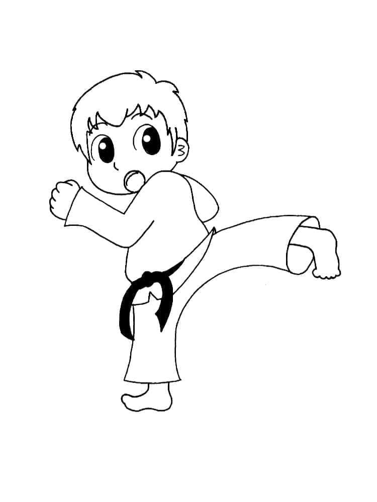 Karate chlapec omalovánka